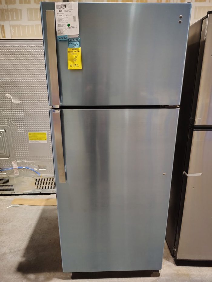GE 17.5 Cu. Ft. Top Freezer Refrigerator (Model GIE18GSNRSS) - Image 2
